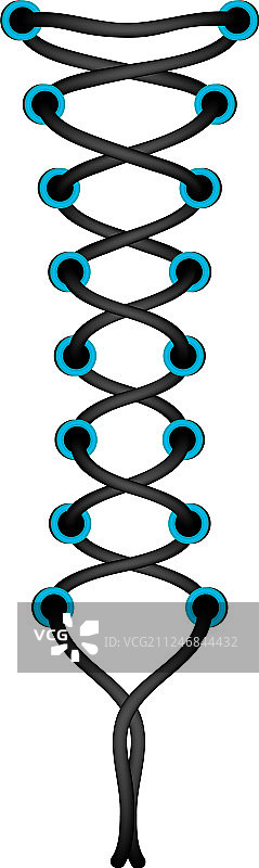 黑色设计和绿松石色孔的系带图片素材