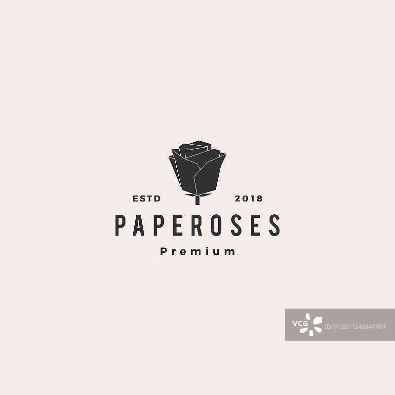 几何纸艺玫瑰标志线条图标图片素材