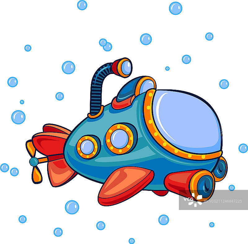 潜艇潜望镜图标卡通风格图片素材