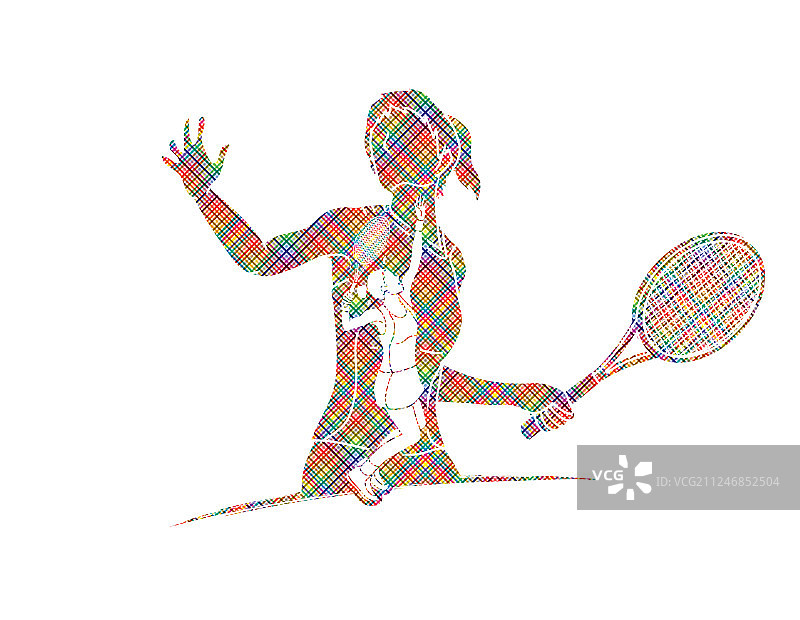 网球运动员运动瞬间的双重曝光图片素材