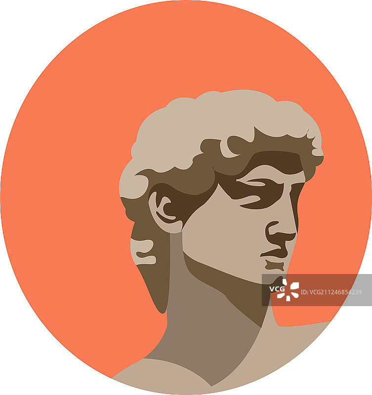 米开朗基罗雕像（白色背景）图片素材