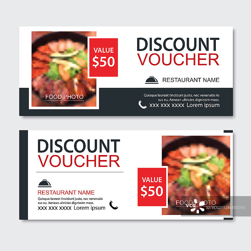 亚洲美食礼品代金券模板设计图片素材
