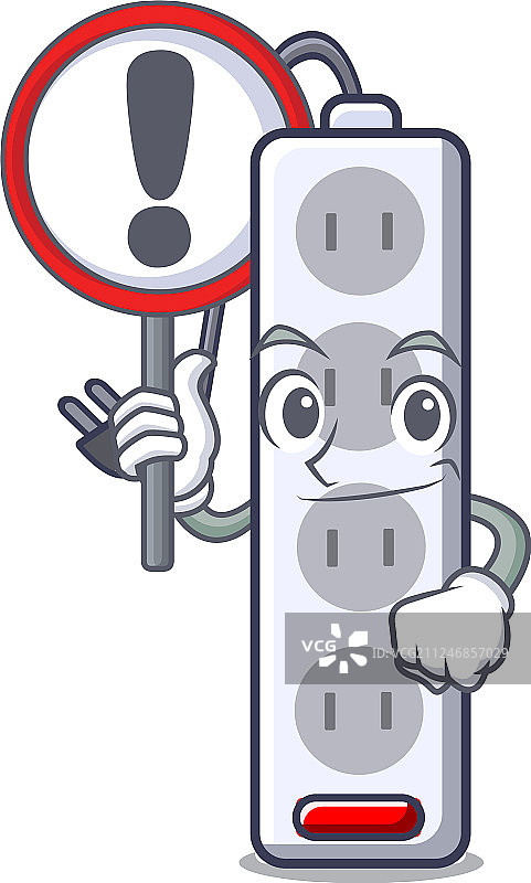 带有卡通形状的电源插座标志图片素材