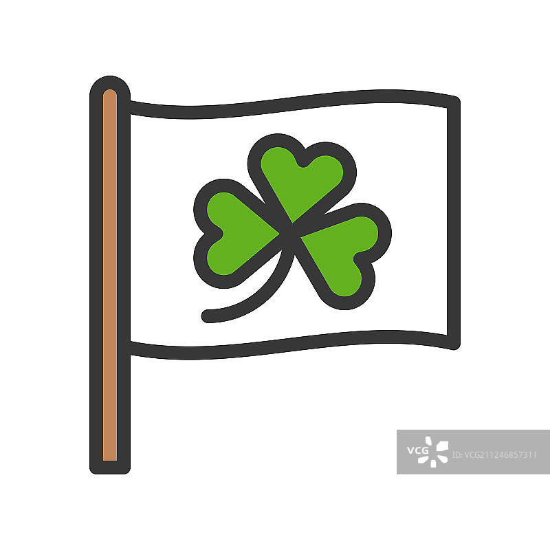 圣帕特里克节填充图标可编辑图片素材