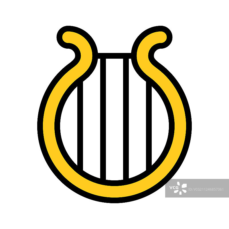 圣帕特里克节竖琴填充图标（可编辑）图片素材