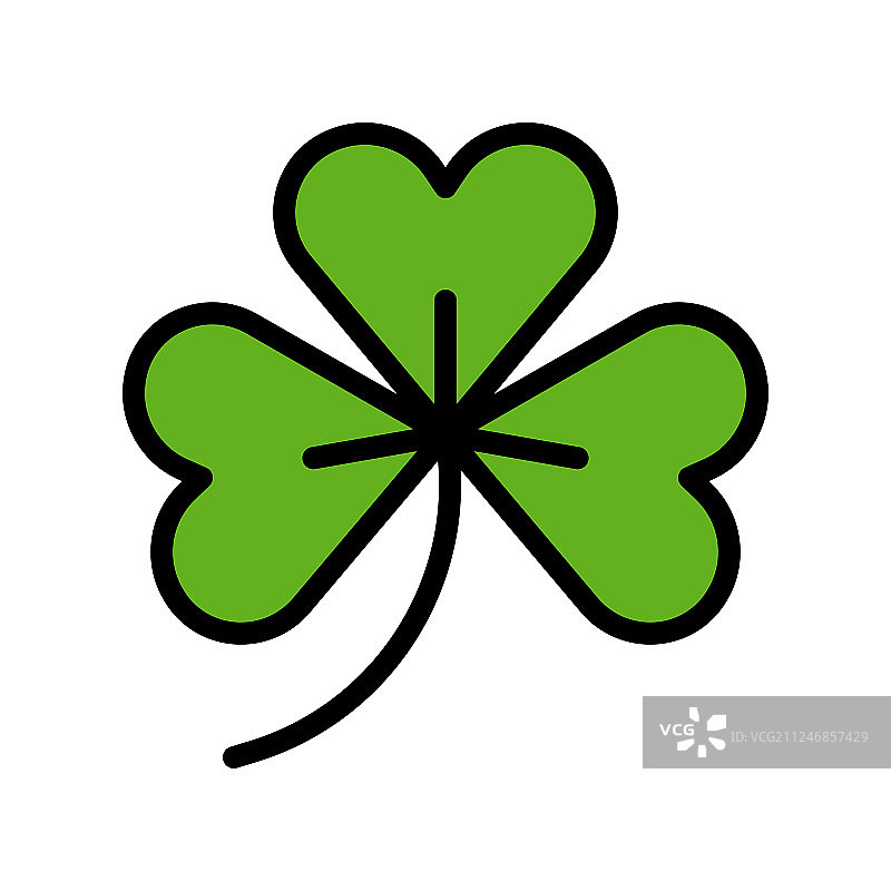 圣帕特里克节三叶草填充图标图片素材