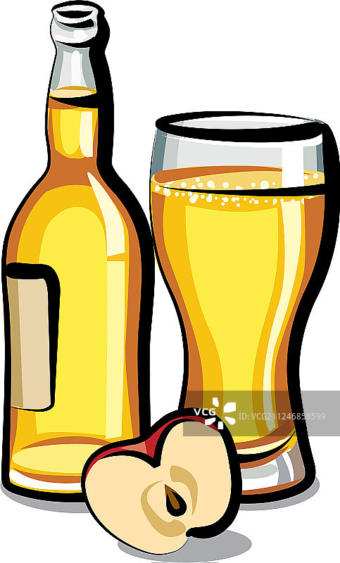 苹果酒瓶图片素材