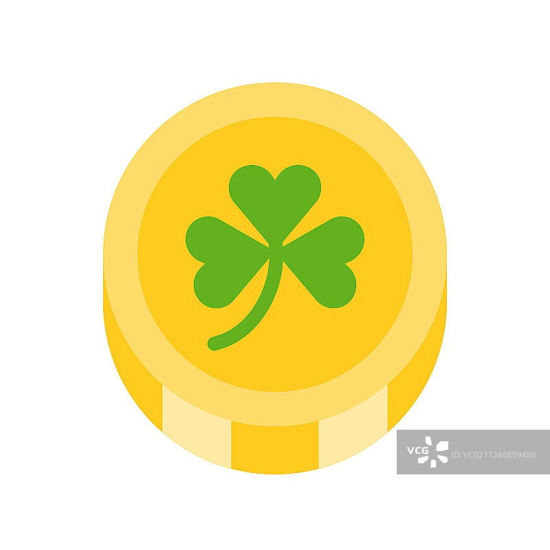 圣帕特里克节金币扁平图标图片素材