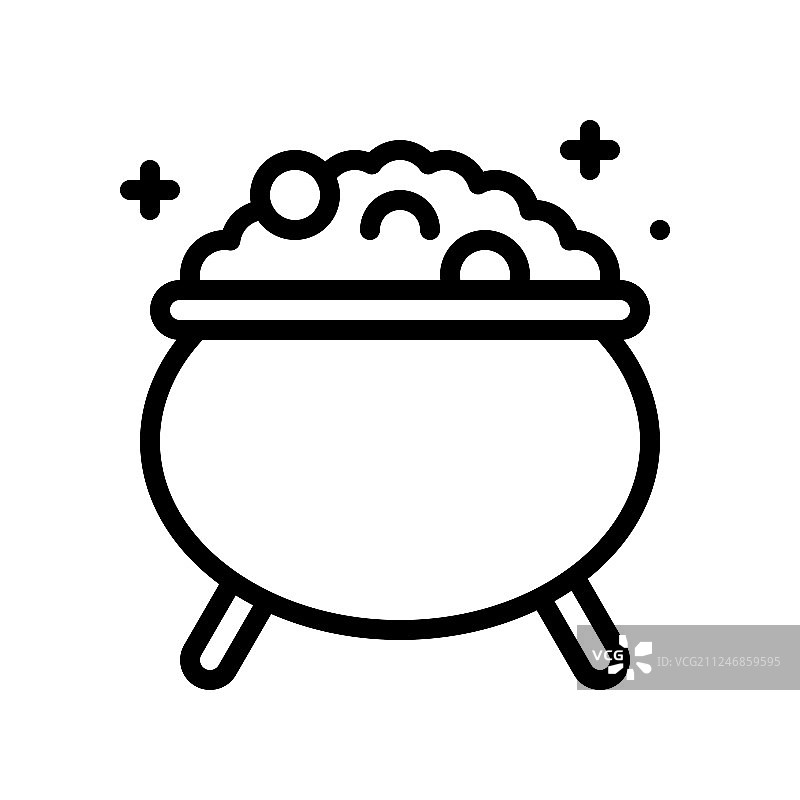 圣帕特里克节金罐线条图标图片素材