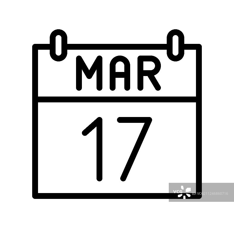 圣帕特里克节线条日历图标图片素材