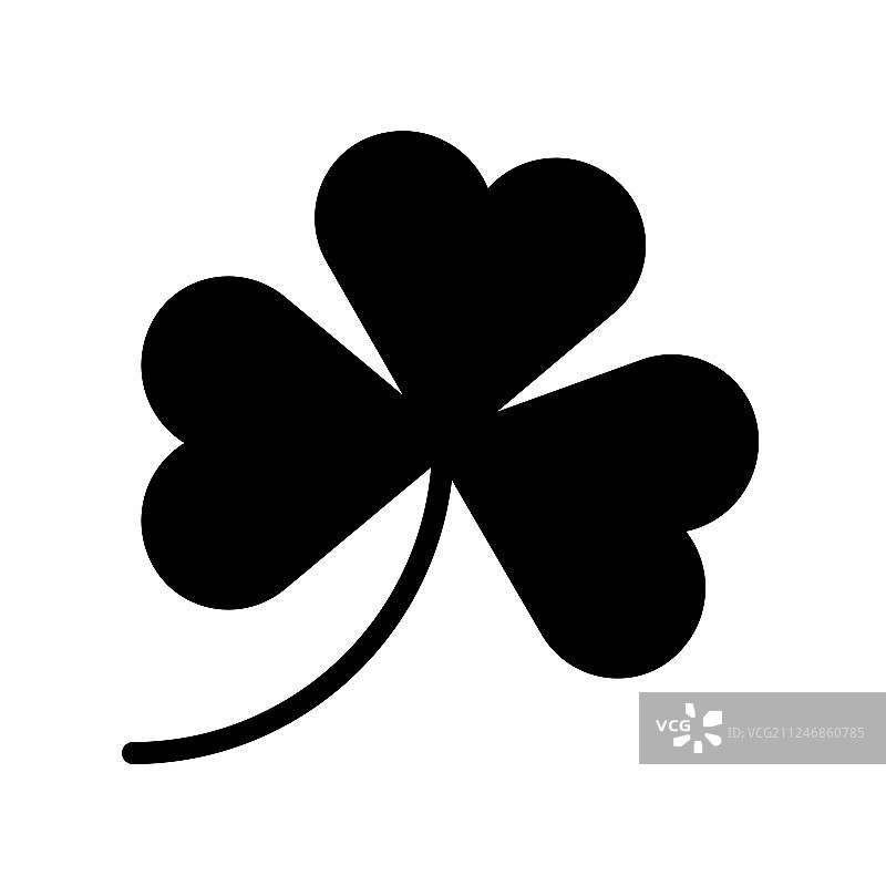 圣帕特里克节三叶草线条图标图片素材