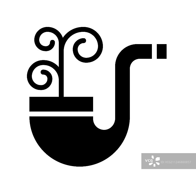 圣帕特里克节烟斗线条图标图片素材