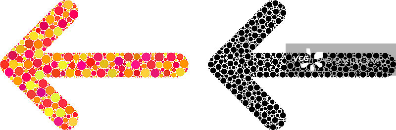 点状箭头向左马赛克图标图片素材