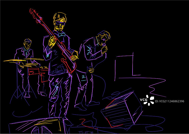 乐队在舞台上表演图片素材