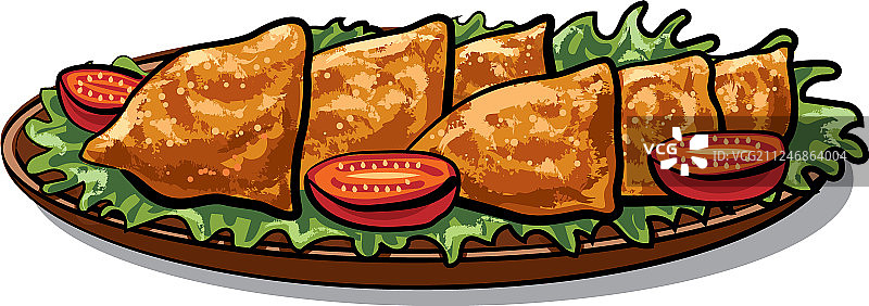 印度美食萨莫萨图片素材