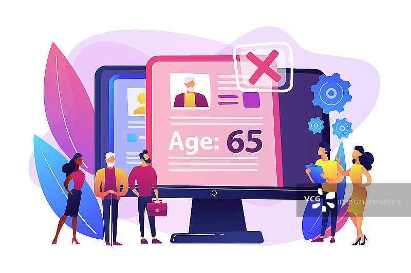 年龄歧视社会问题概念图片素材