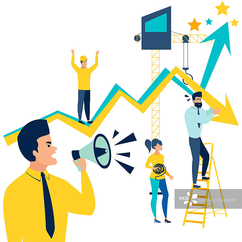 领导向员工大声喊出数字图片素材