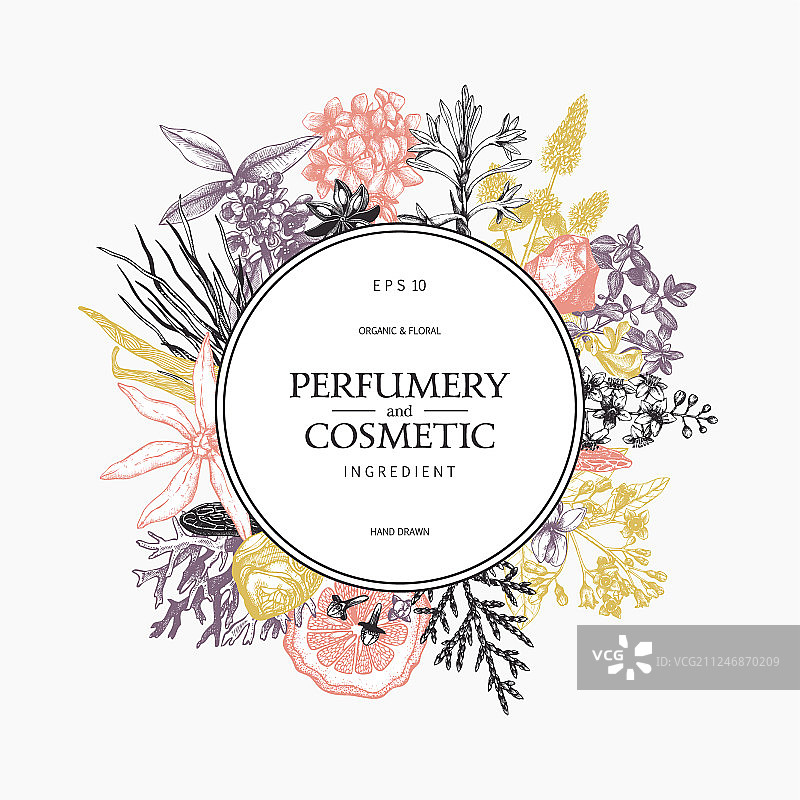 复古香水化妆品套装图片素材