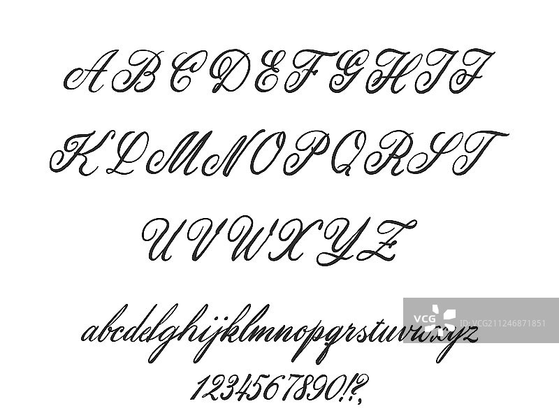 拉丁字母古典书法和字体图片素材