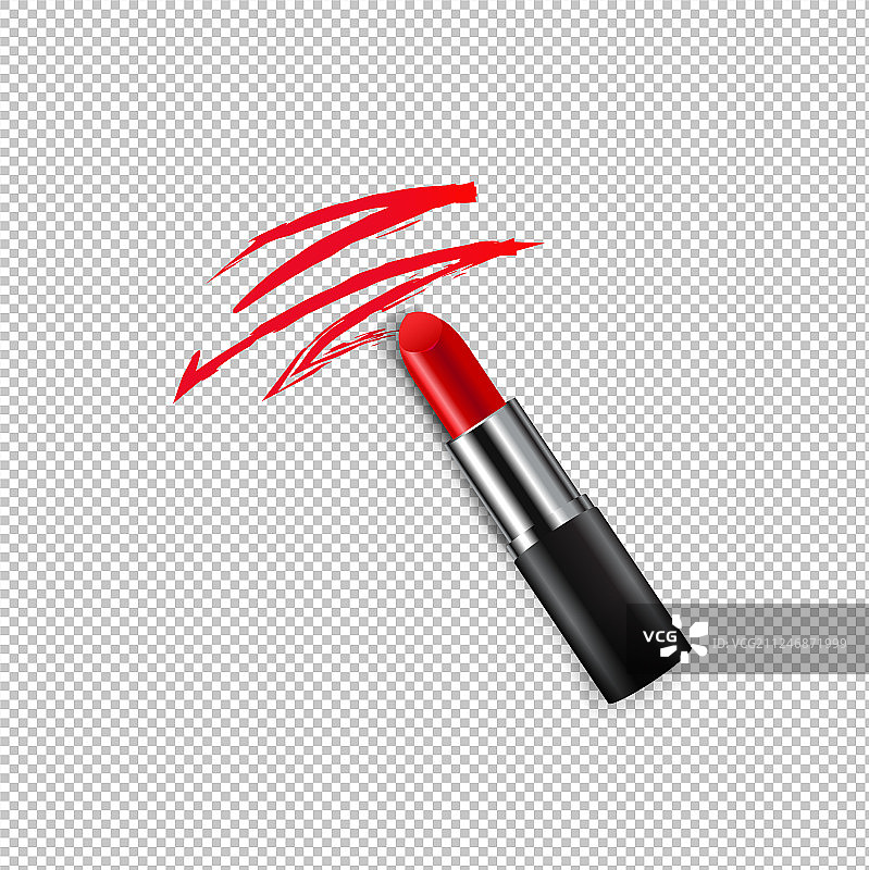 红色女性口红透明背景图片素材