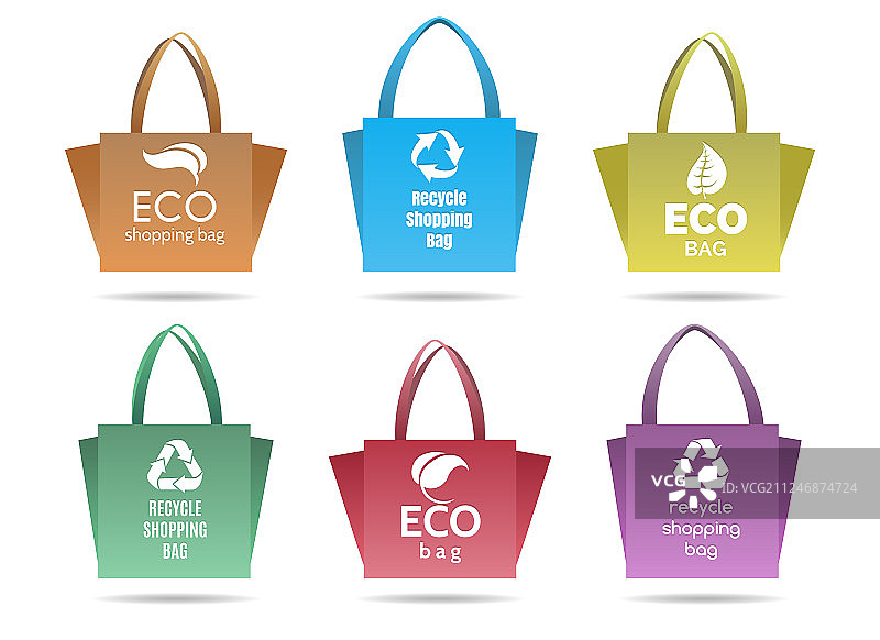 回收购物环保袋套装图片素材