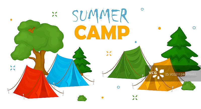 夏季儿童露营海报图片素材