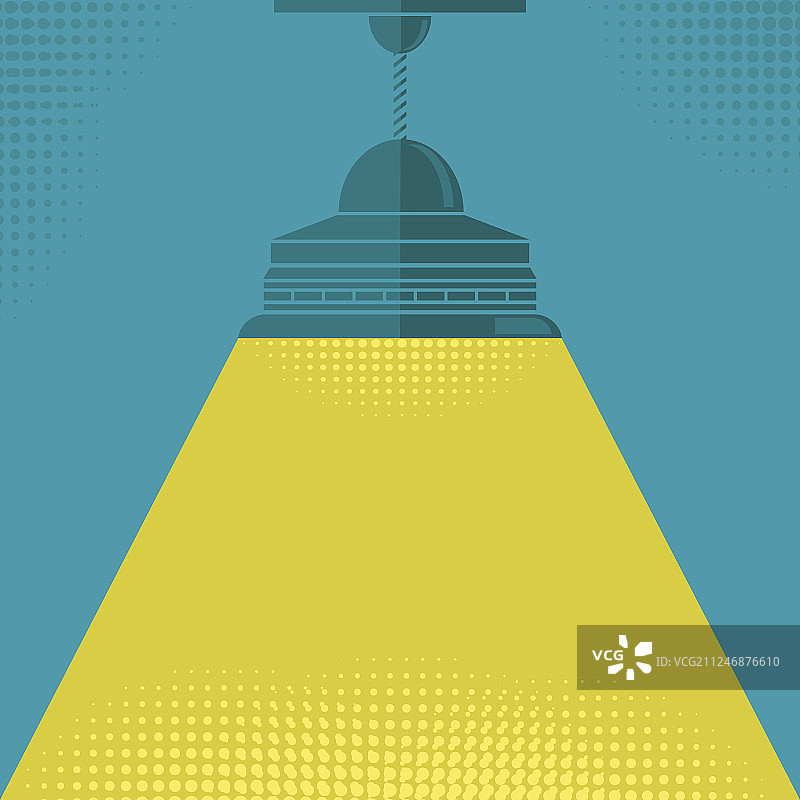 圆点背景上的黄色灯光家用灯图片素材