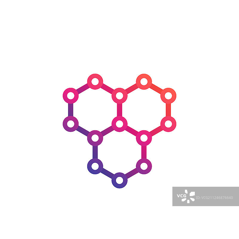 石墨烯原子碳结构标志图片素材