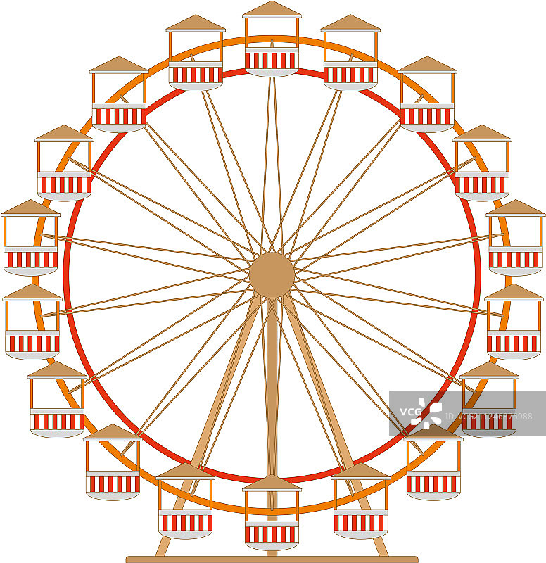 摩天轮图标公园景点旋转木马图片素材