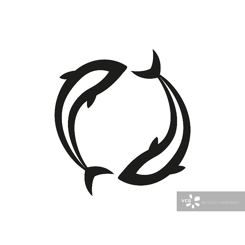 白色背景上的黑色双鱼座图案图片素材