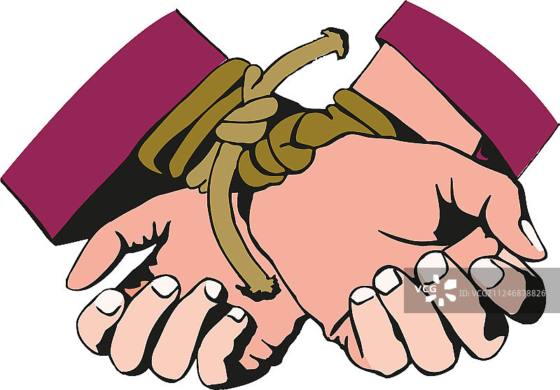 被绳子绑住的手图片素材