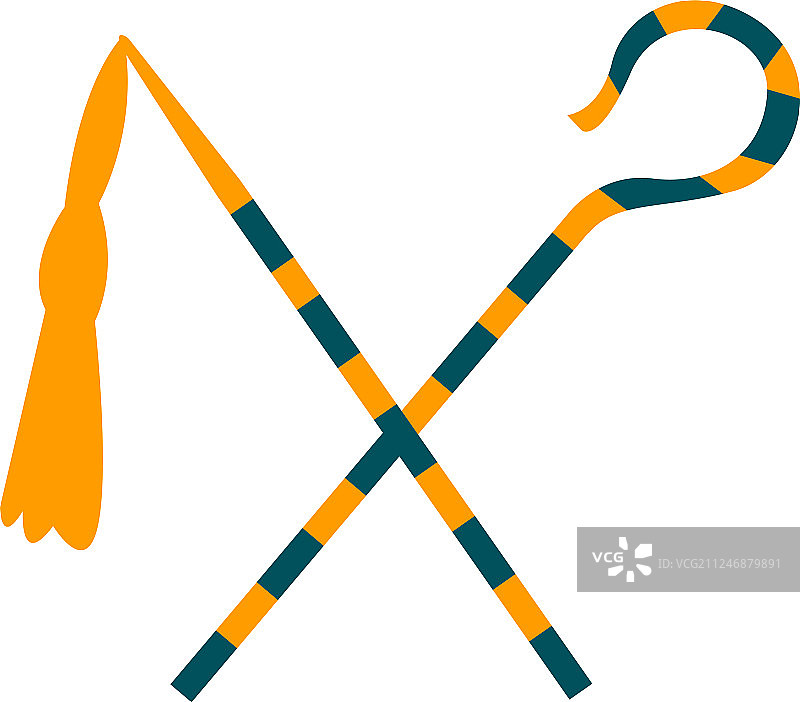 白色背景上的法老权杖图片素材