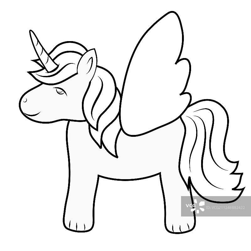 带翅膀的可爱小马公主图片素材