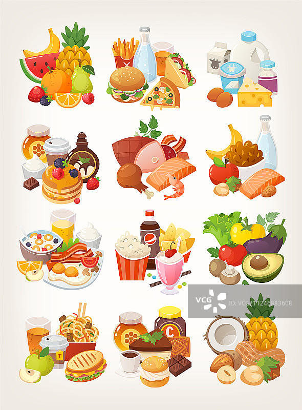 分类食物图标合集图片素材