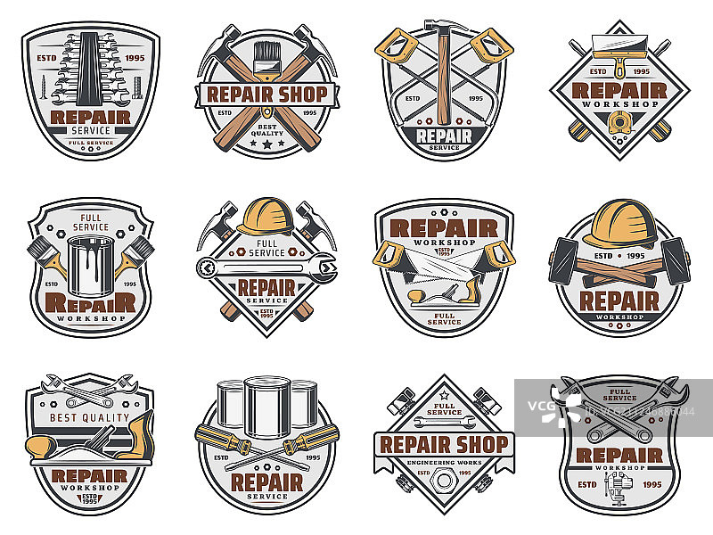 维修和建筑车间的手动工具图片素材