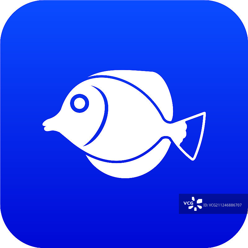 黄鳍帆鳍鱼数字蓝色图标图片素材