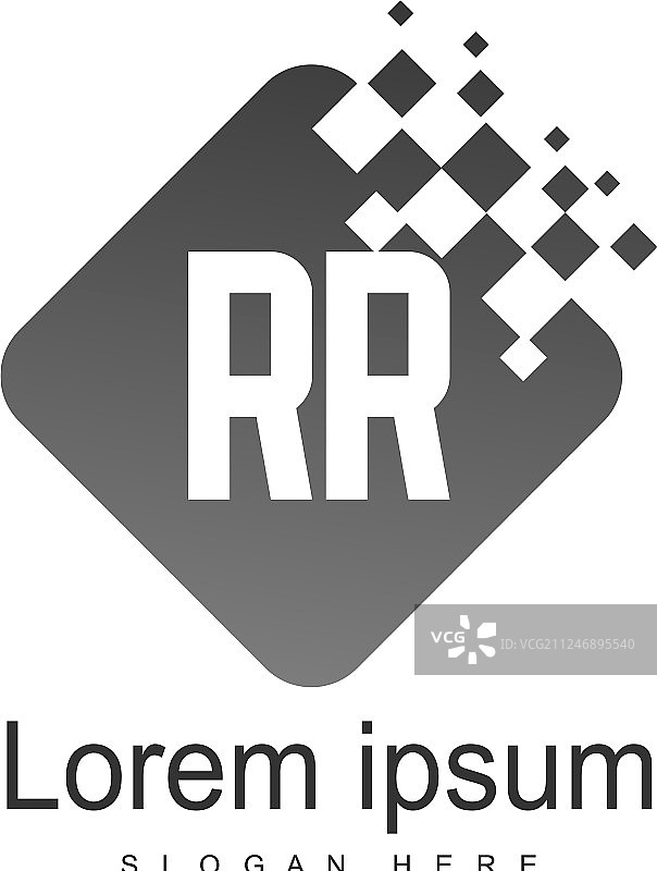 现代边框RR字母标志模板图片素材