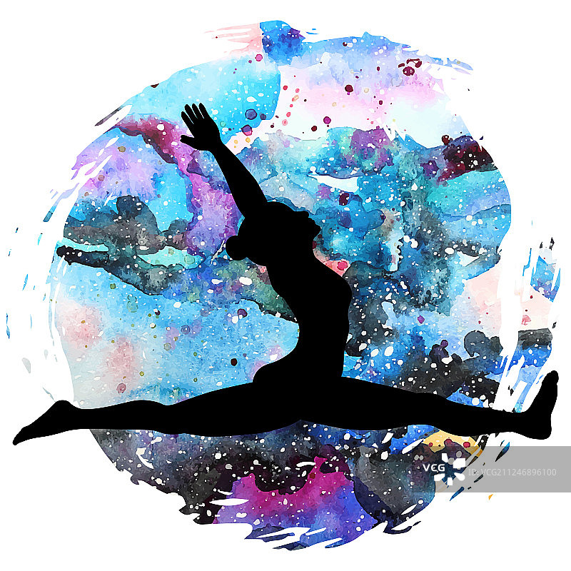 女性剪影哈奴曼猴神瑜伽图片素材