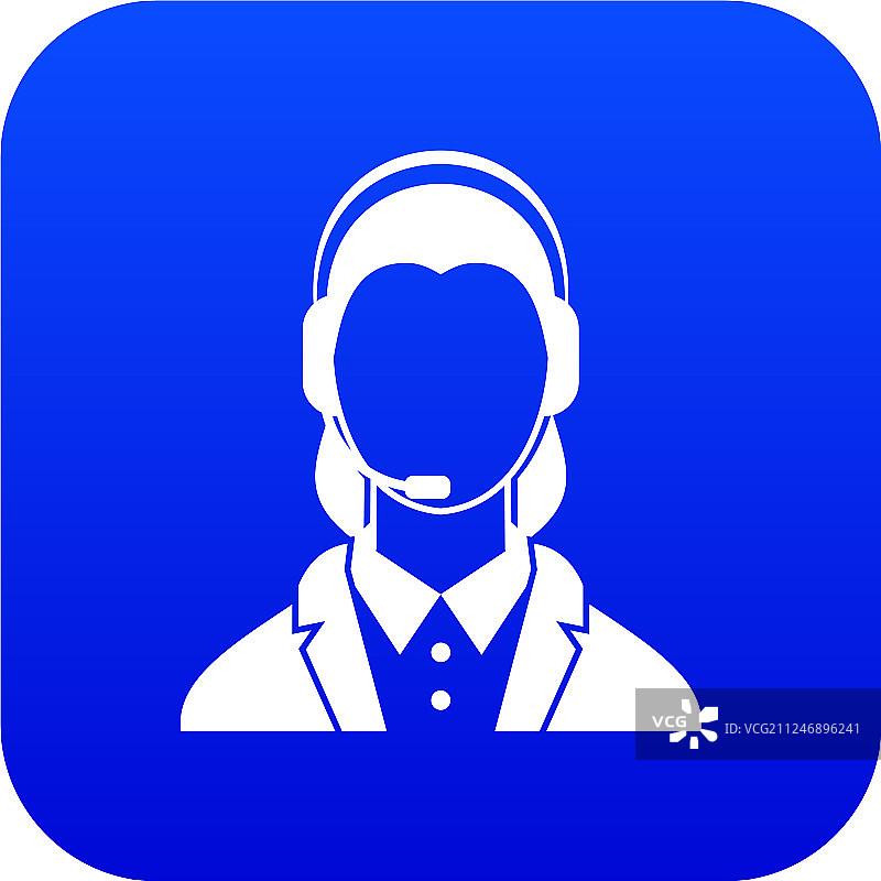 戴耳机数字电话客服图标图片素材