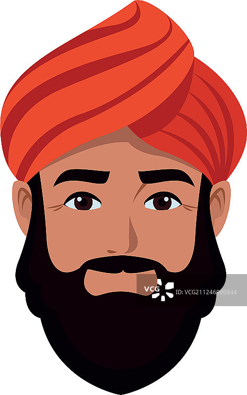 印度男子头像卡通图片素材