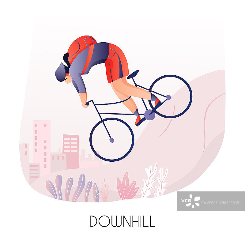 骑自行车下坡图片素材