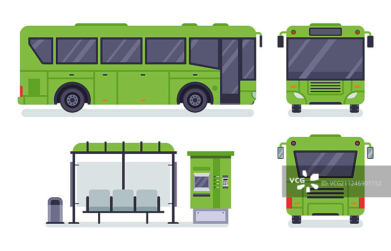 扁平风城市公交公共交通站点图片素材