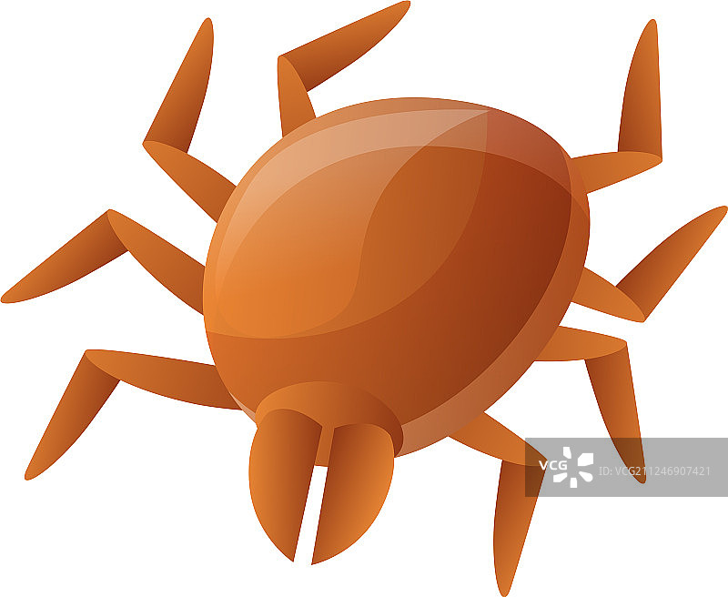 棕色螨虫卡通图标图片素材