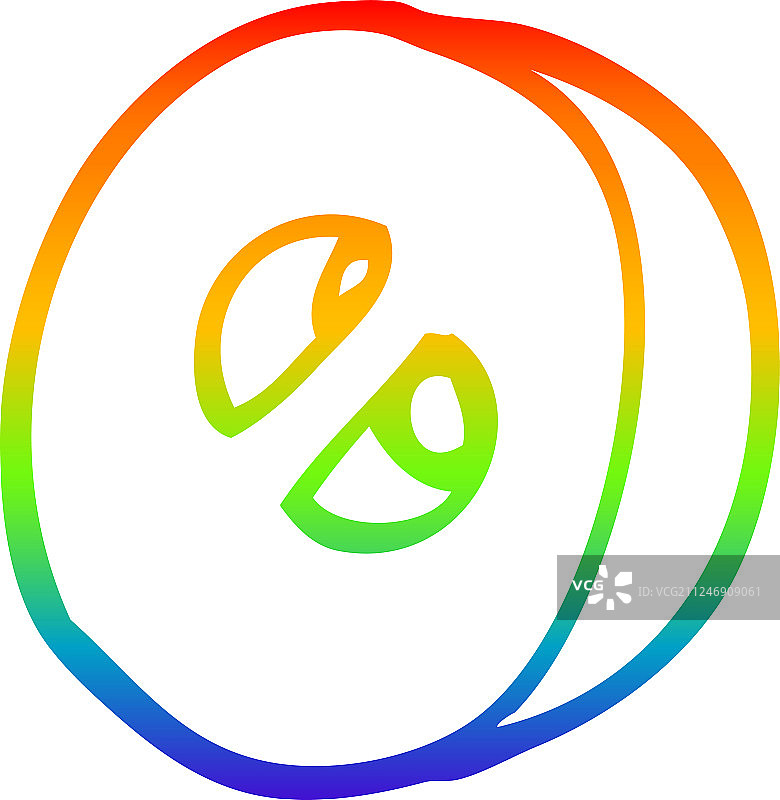 彩虹渐变线条卡通数字零图片素材