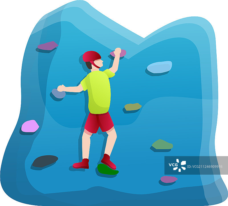 卡通风格的攀岩运动图标图片素材