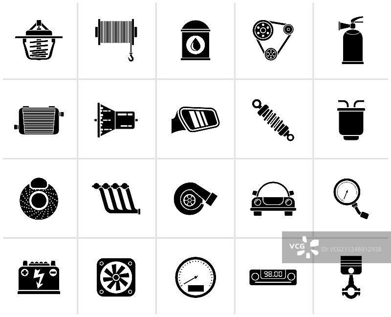 黑色汽车零件和服务图标2图片素材