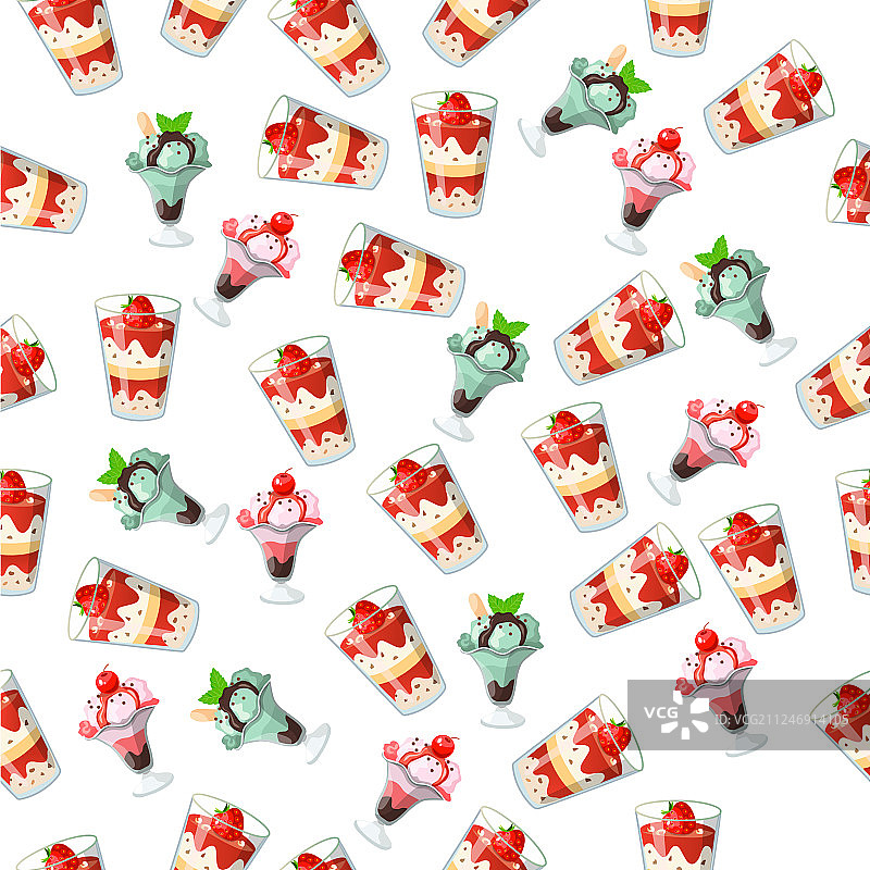 玻璃杯中的冰淇淋图片素材