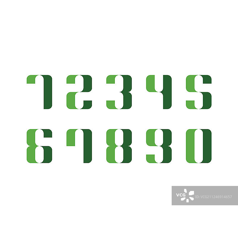 从0到9的绿色数字logo图标集图片素材