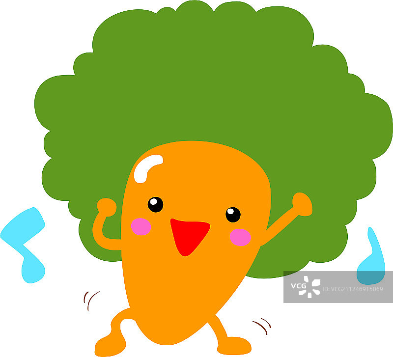 快乐的爆炸头胡萝卜随着音乐跳舞图片素材