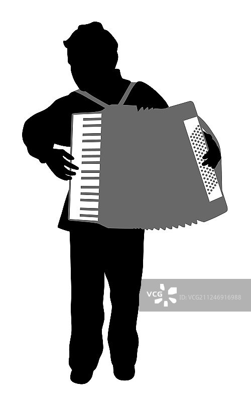 演奏手风琴的男孩图片素材